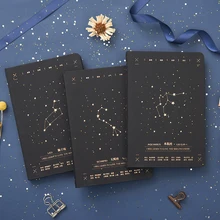 Constellation Gilding Notebook Journal Note Book Refiller Paper Planner Diary Cute Stationery creative literary notebook stationery nostalgic youth diary book hardcover horizontal line paper planner dd1352