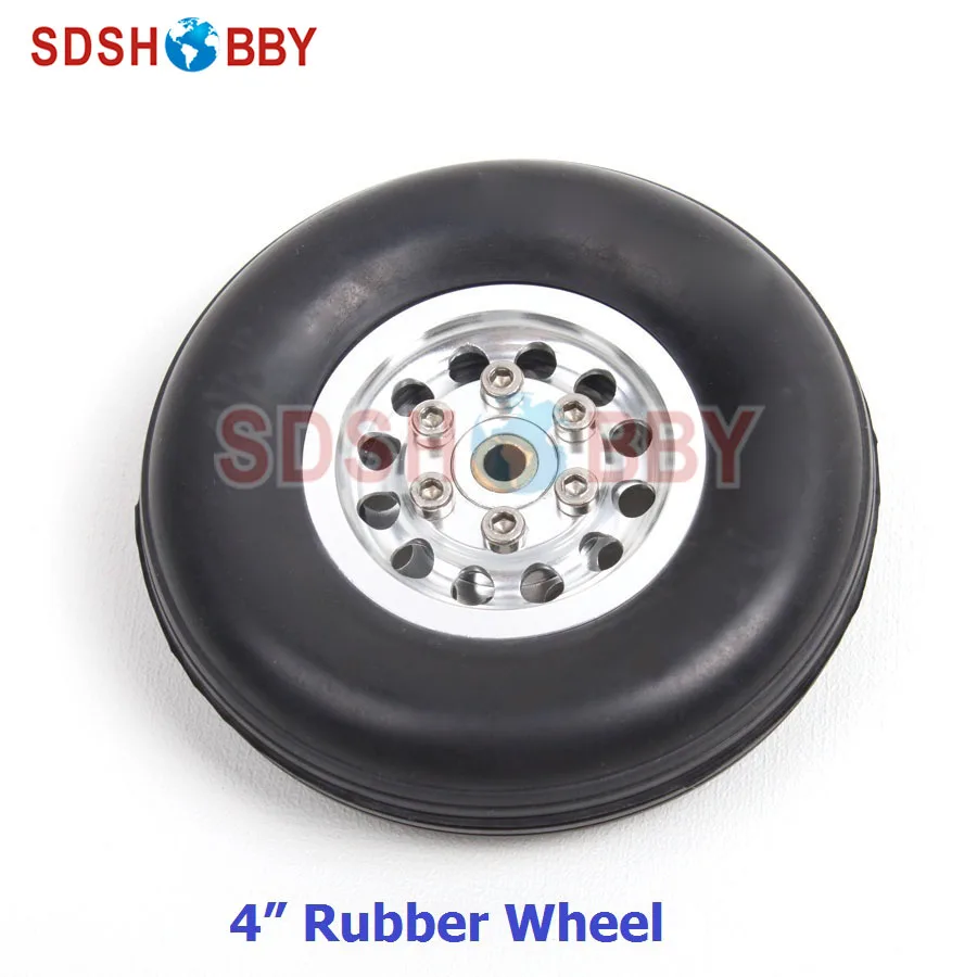 RC Airplane 4in H28*6mm Rubber Wheel with CNC Aluminum Hub 
