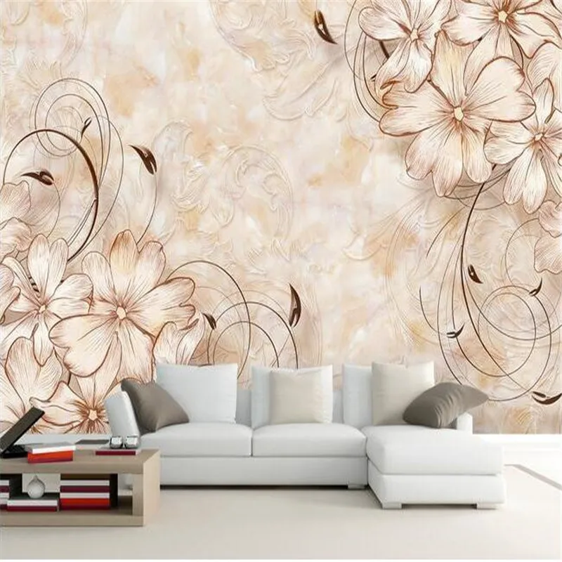 

3D wall papers home decor Photo background art Beach photography Flower Marble bathroom Living large wall covering murals-3d