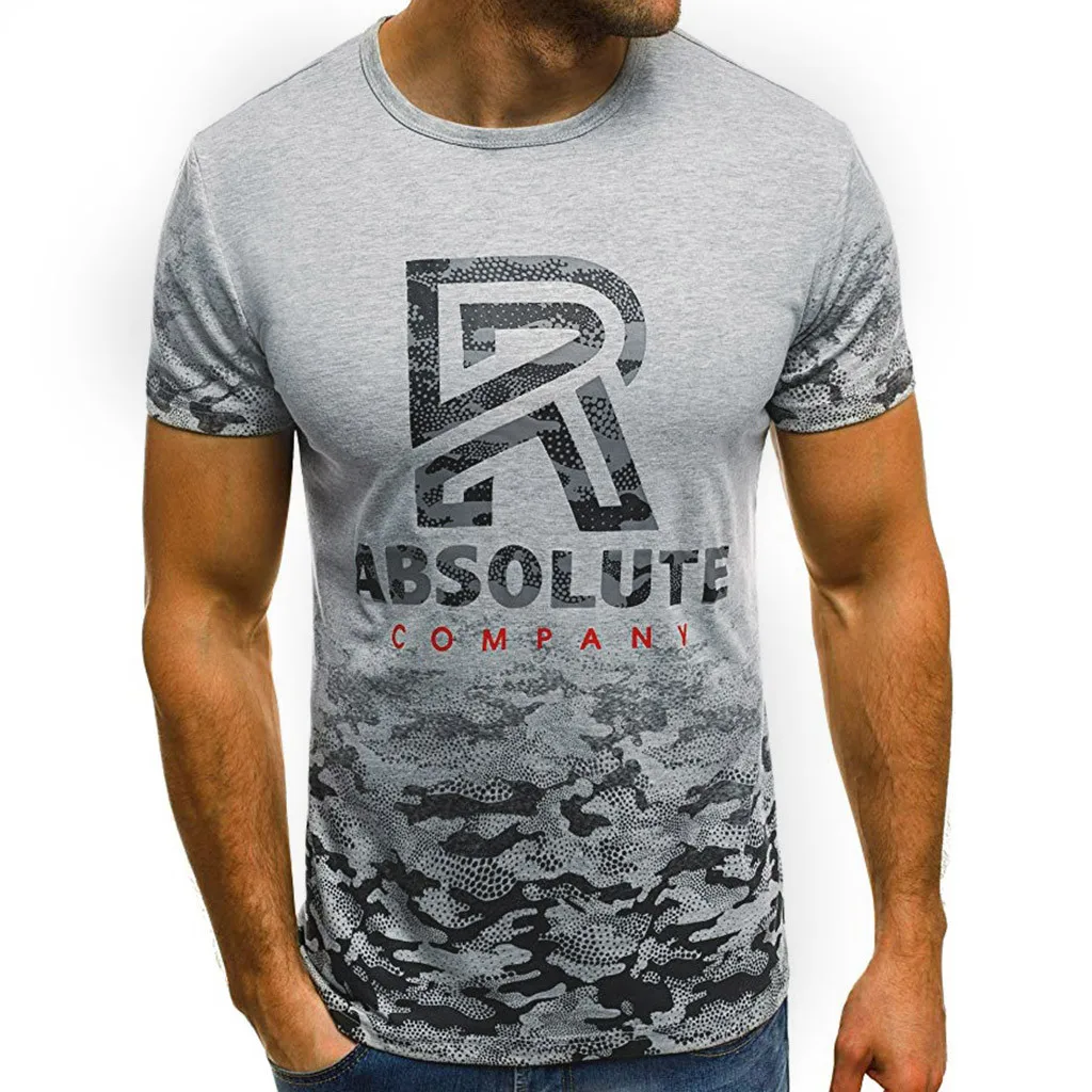 

2019 Personality men T Shirt Letter R Printing Short Sleeves Casual O-neck Breathable Casual Summer Clothes in Men's T-Shirts