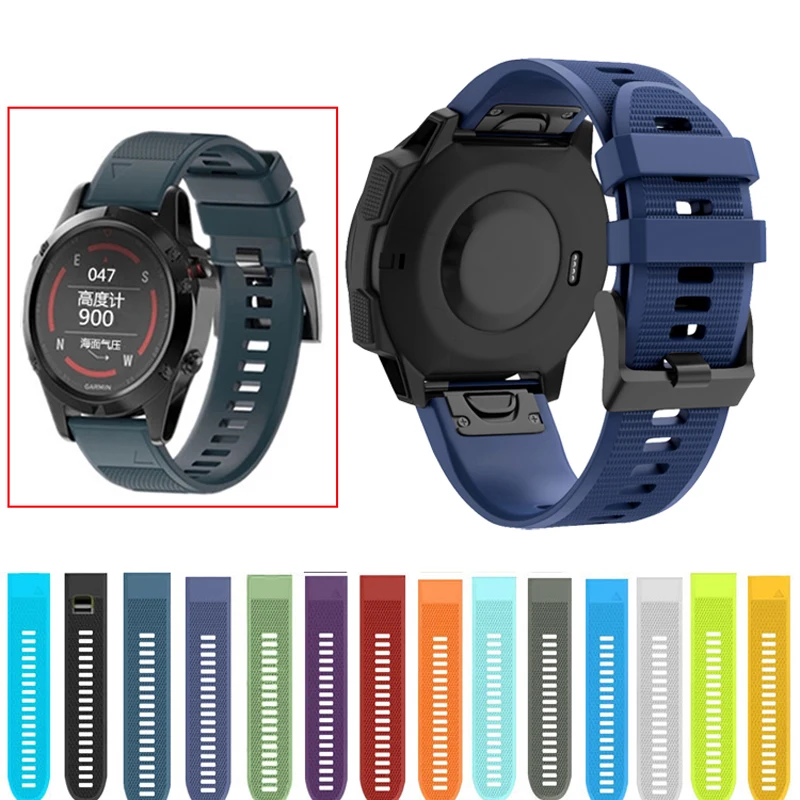 Ремешок для наручных часов 20 22 26 мм Garmin Fenix 5X быстросъемный силиконовый ремешок 5 5S