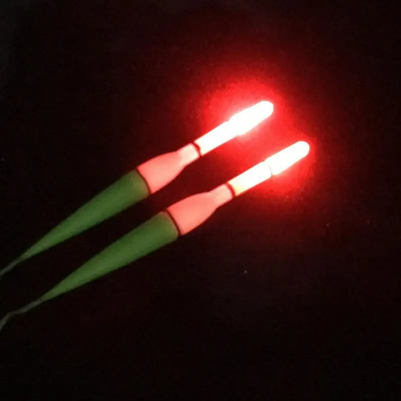 2Pcs Glow Rod Stick Foam Fishing Floats Electric Float Light+ Battery Deep Water Float Fishing Tackle Ocean Boat Fishing Gear