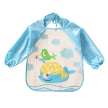 Для новорожденных детские нагрудники для детей с принтом в виде персонажей из мультфильма, с длинными рукавами, для маленьких Водонепроницаемый нагрудник для кормления Костюмы аксессуары BB033 для маленьких Детские нагрудники и салфетки для отрыжки