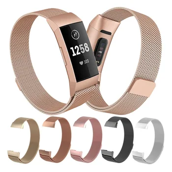 

Watch Band Strap Briaided Stainless Steel Wristband Wristwatch Bands Replacement Accessories forFitbit Charge 3