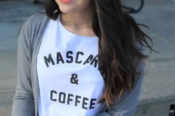Mascara Coffee Cute Femme T Shirt Funny Aesthetic Tumblr Hipster