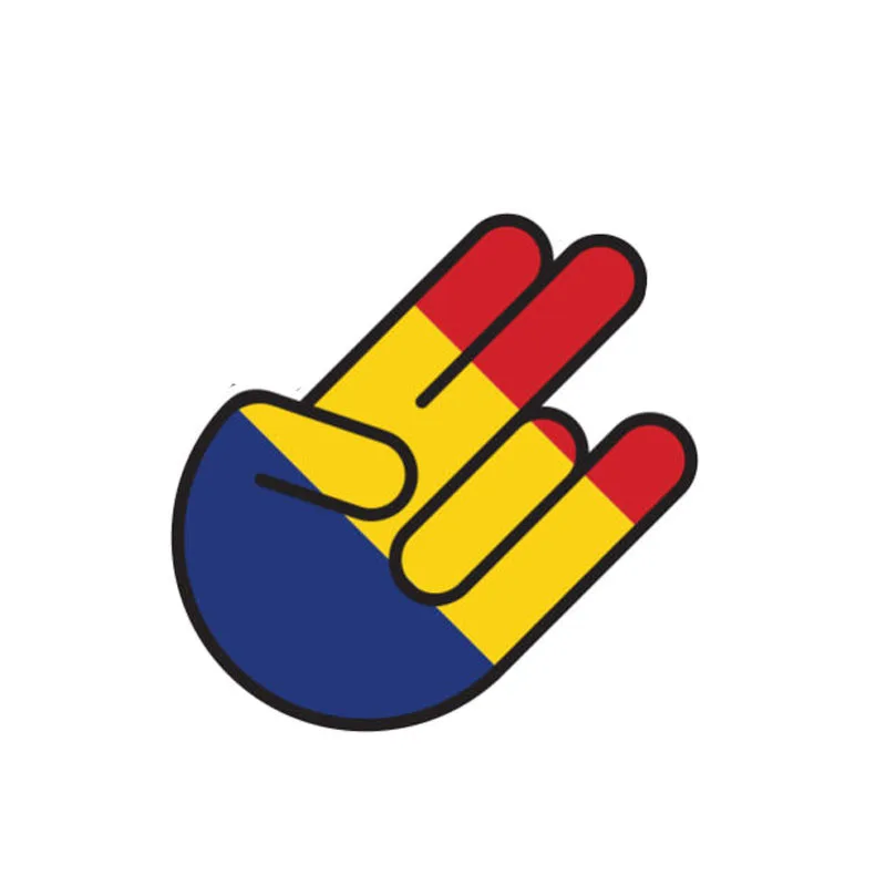 

13CM*8.7CM Car Styling Romania Shocker Flag Finger Car Sticker PVC Decal 6-0969