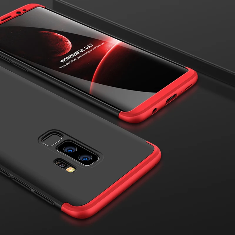 

GKK For Samsung Galaxy S8 S8+ Plus Case 360 Full Body Protection Anti-knock 3 in 1 Hard Hybrid PC Shell For Samsung S9 S9+ Plus