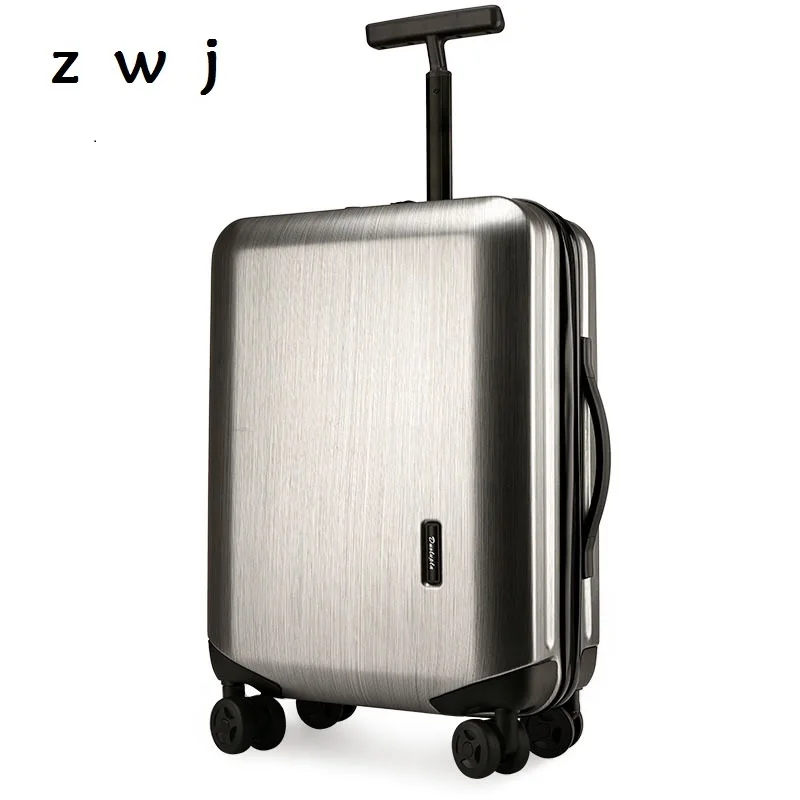 Aluminum frame luggage,universal wheel trolley,scroll Suitcase, password bag abs+PC valise...