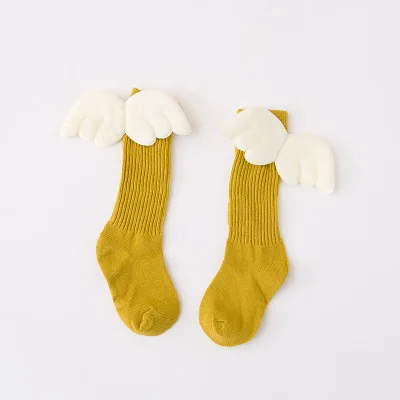 PPXX новые колготки для малышей чулки для мальчиков и девочек Лоскутные танцевальные перфорированные Гольфы с крыльями мягкие хлопковые носки для девочек - Цвет: Золотой