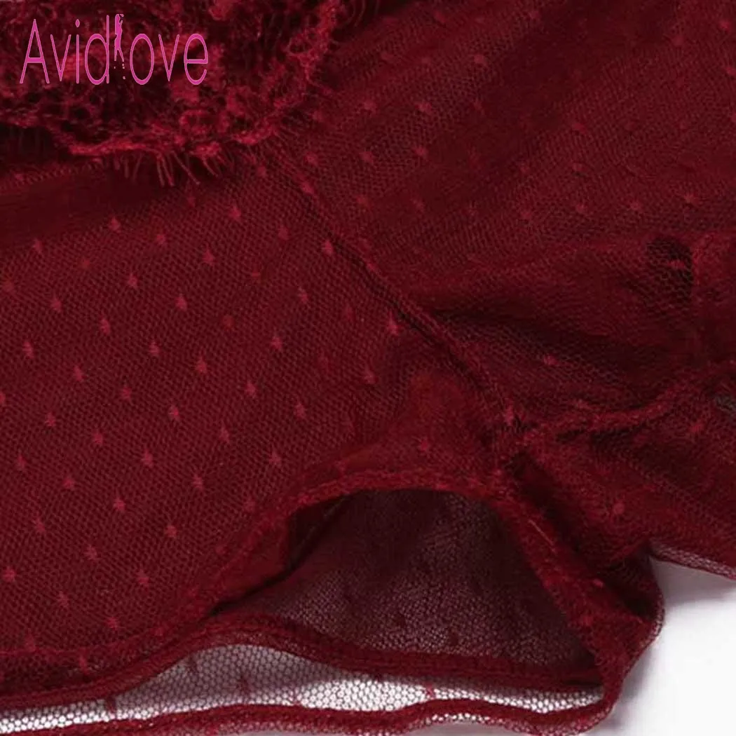 Женское кружевное белье Avidlove сексуальное эротическое нижнее с круглым вырезом и