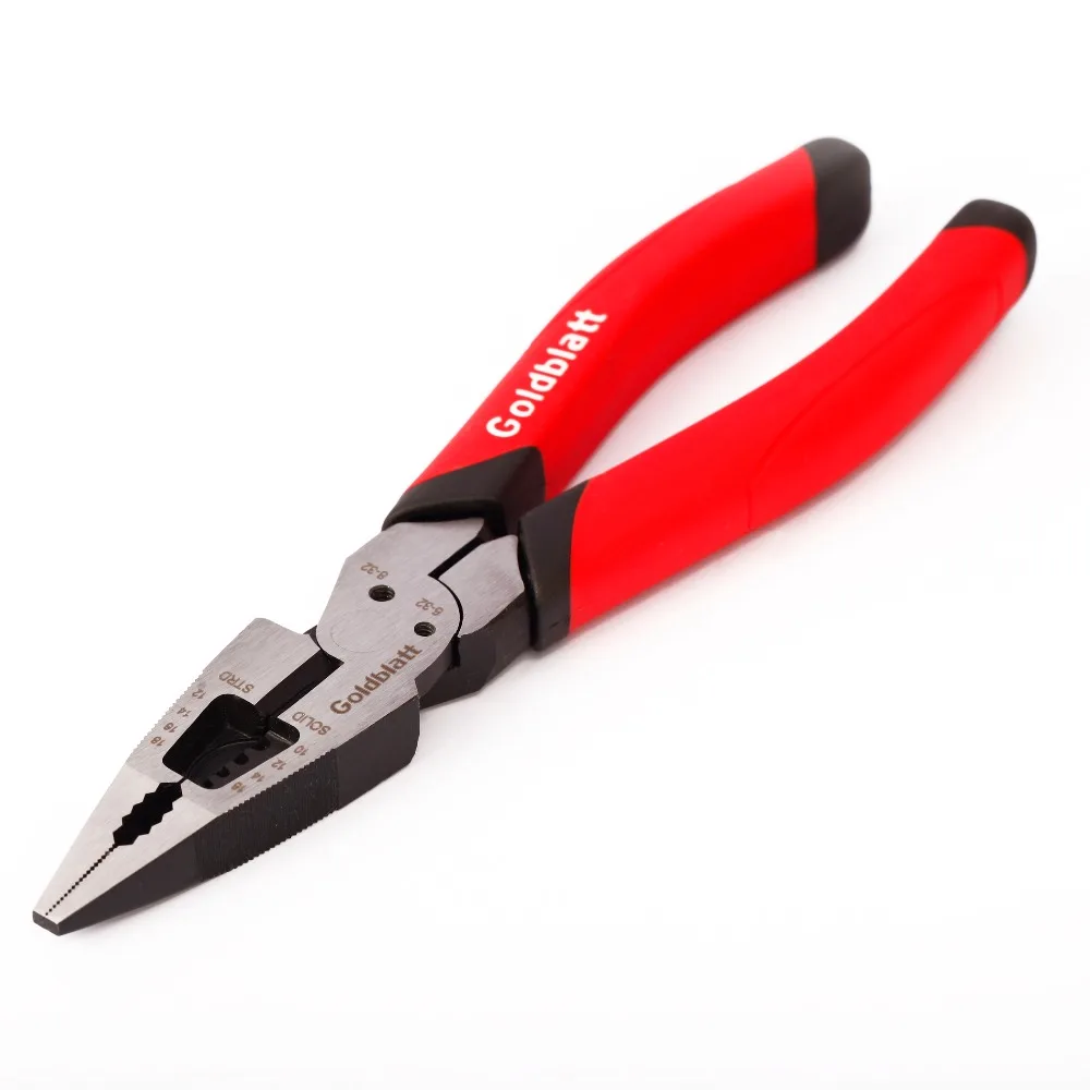 Goldblatt 8 inch Long Nose Pliers Multi Functional Plier Cable Wire Cutter Plier Goldblatt 8 inch Long Nose Pliers Multi Functional Plier Cable Wire Cutter Plier