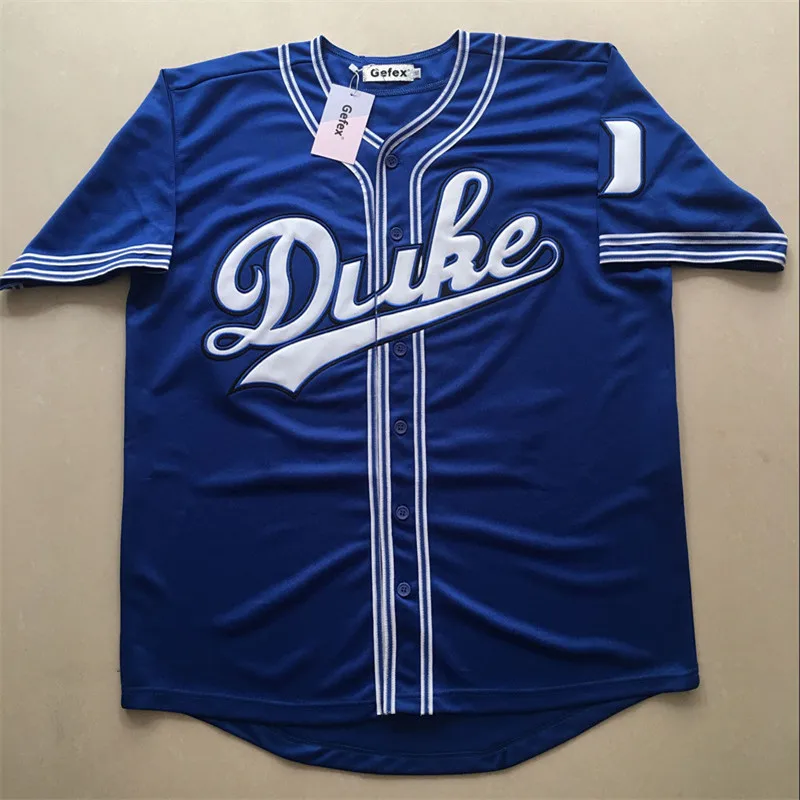 Free shipping Gefex sewing men's jerseys Laettner 32 DUKE Baseball Jersey blue black Throwback