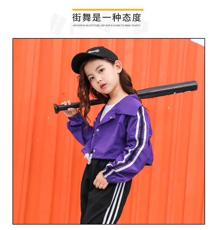 Hip Hop Clothing Teenage Girls Clothing Set 2018 Cotton Red Crop Jacket Top Pant Three Pieces Sets For Kids Height 110-180 cm (3)