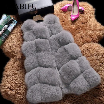 

Faux Fur Coat Autumn Winter Women 2020 Fashion Casual Warm Slim Sleeveless Faux Fox Fur Vest Winter Jacket Women casaco feminino
