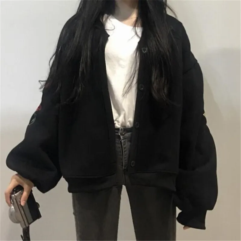 Cardigan Red Chantiers Lanterne Élégante Grands Manches Lâche De Veste Étudiantes Femmes Automne Nouvelles Survêtement apricot Manteaux Manteau Femme mei Printemps Black yellow XZTwOPkiu