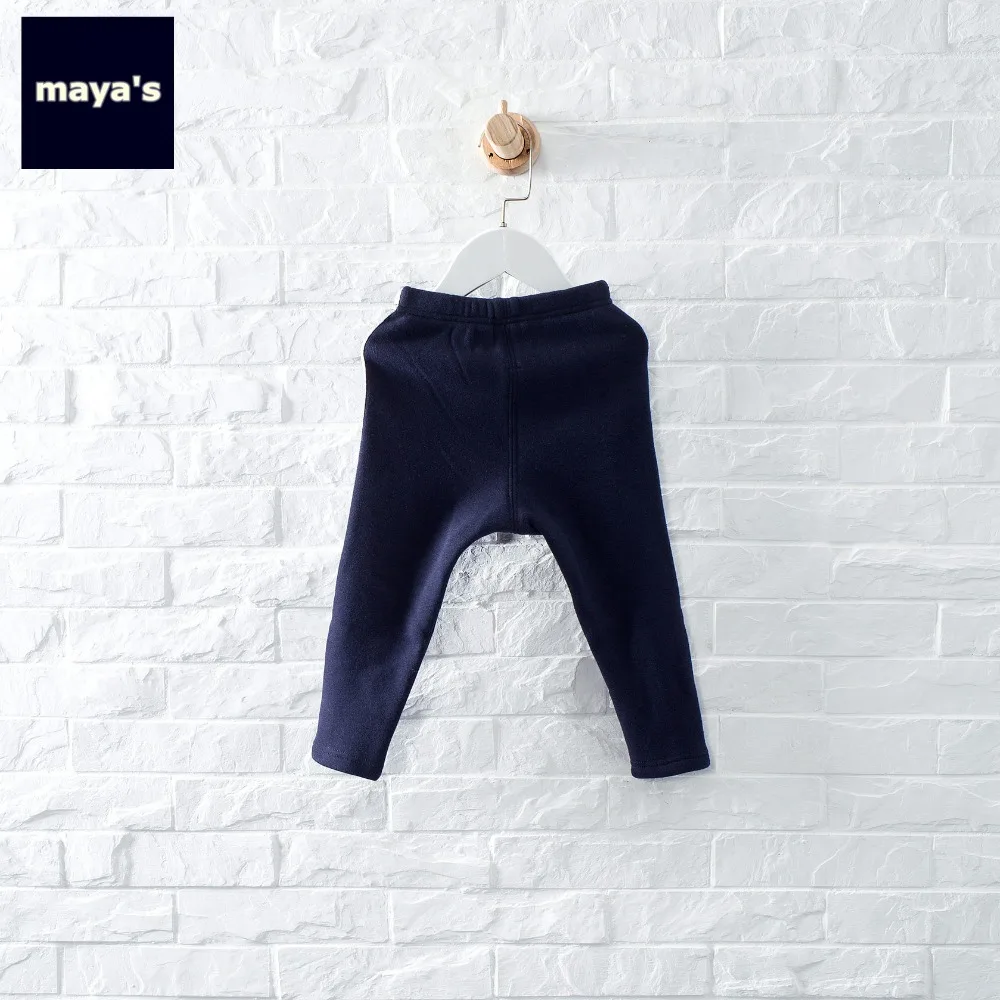 Mayas/зимние Утепленные обтягивающие штаны для девочек модные прямые детские штаны в полоску с боковыми полосками Детские хлопковые штаны 84016