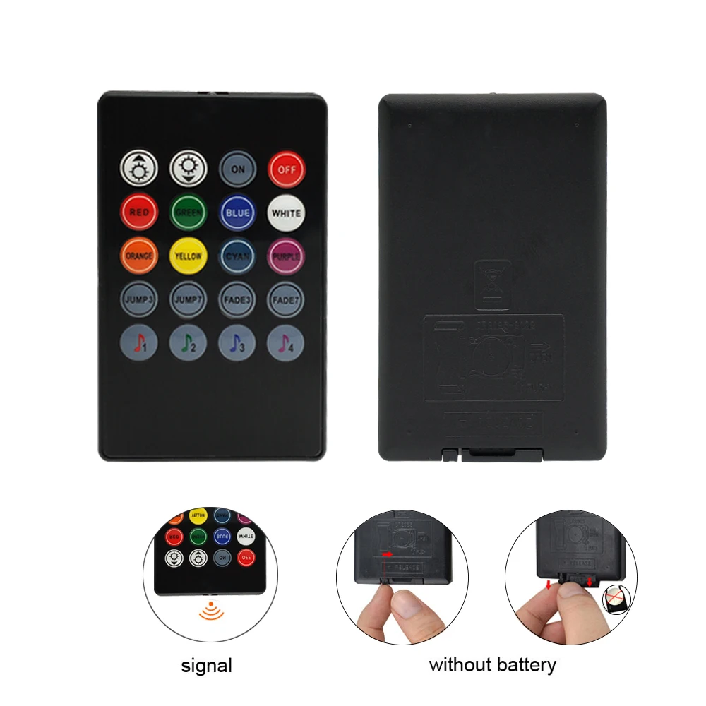 20 Key Music IR Controller Black Sound Sensor Remote DC 12V RGB Controller For RGB LED Strip Connect 2 Led Strip