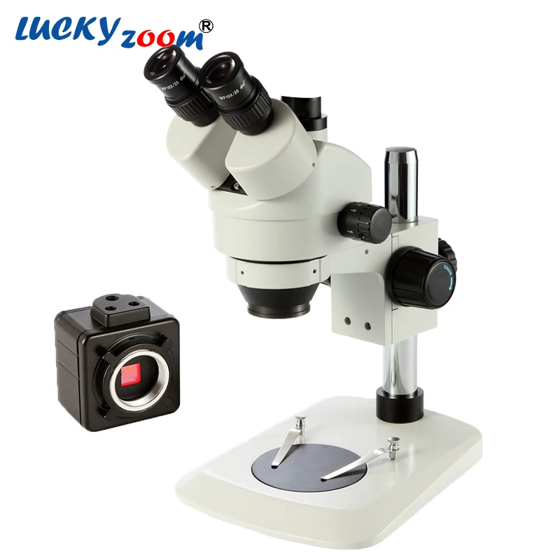 

Luckyzoom Brand 7X-45X Trinocular Microscope Pillar Squareness Base Phone Repair Sodering Microscopio 5MP USB CMOS Camera