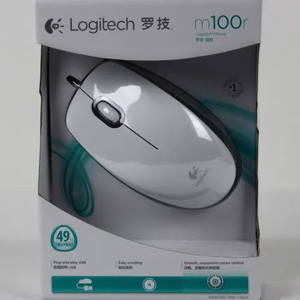 Logitech M100R Wired Optical Gaming Mouse USB 1000DPI Ergonomic Computer Mice