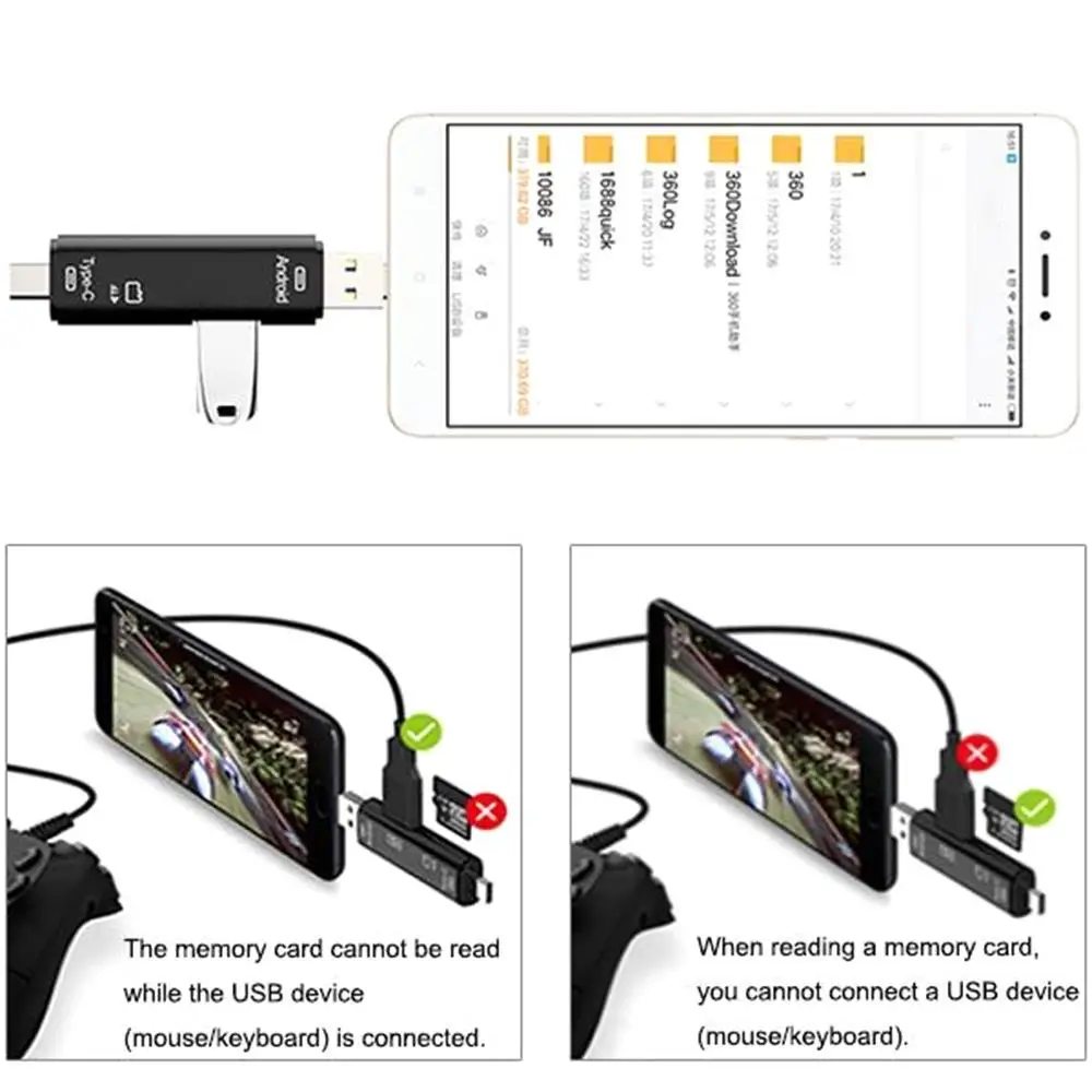 Адаптер для чтения карт OTG type-C 5 в 1 Поддержка SD/TF/type-C/USB 3,0/Micro USB