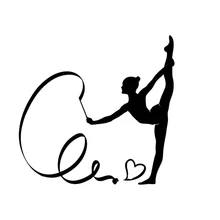 Интересный гимнастский силуэт виниловая Автомобильная художественная Наклейка Декор Фреска черный/белый 14,2 см* 13,6 см