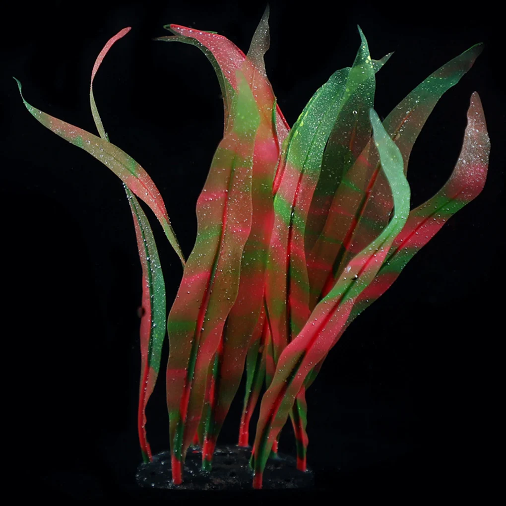 

Decorative Soft Seaweed Artificial Silicone Kelp Ornament Glowing Effect Fish Tank Aquarium Landscaping Decor