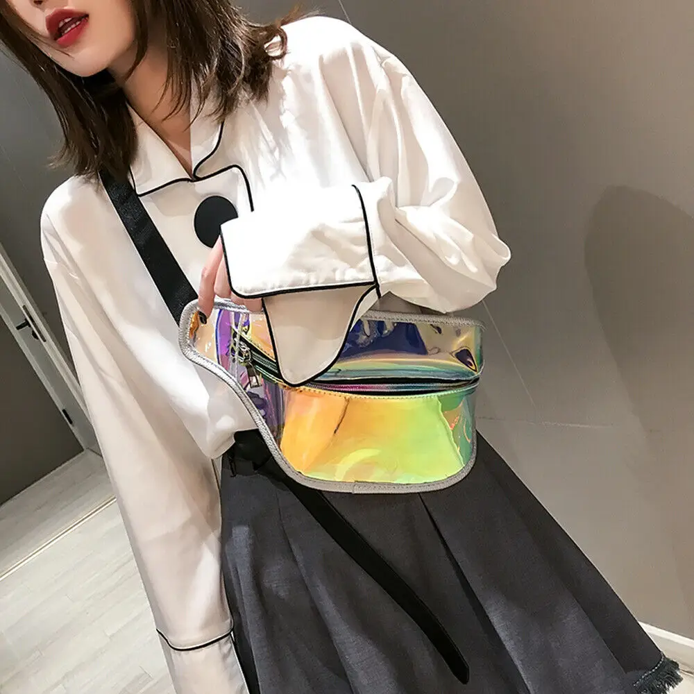 Модные женские туфли талии сумка кошелек на лазерной Fanny Pack женские из искусственной кожи пояс Сумка поясная на молнии груди Сумка-тоут