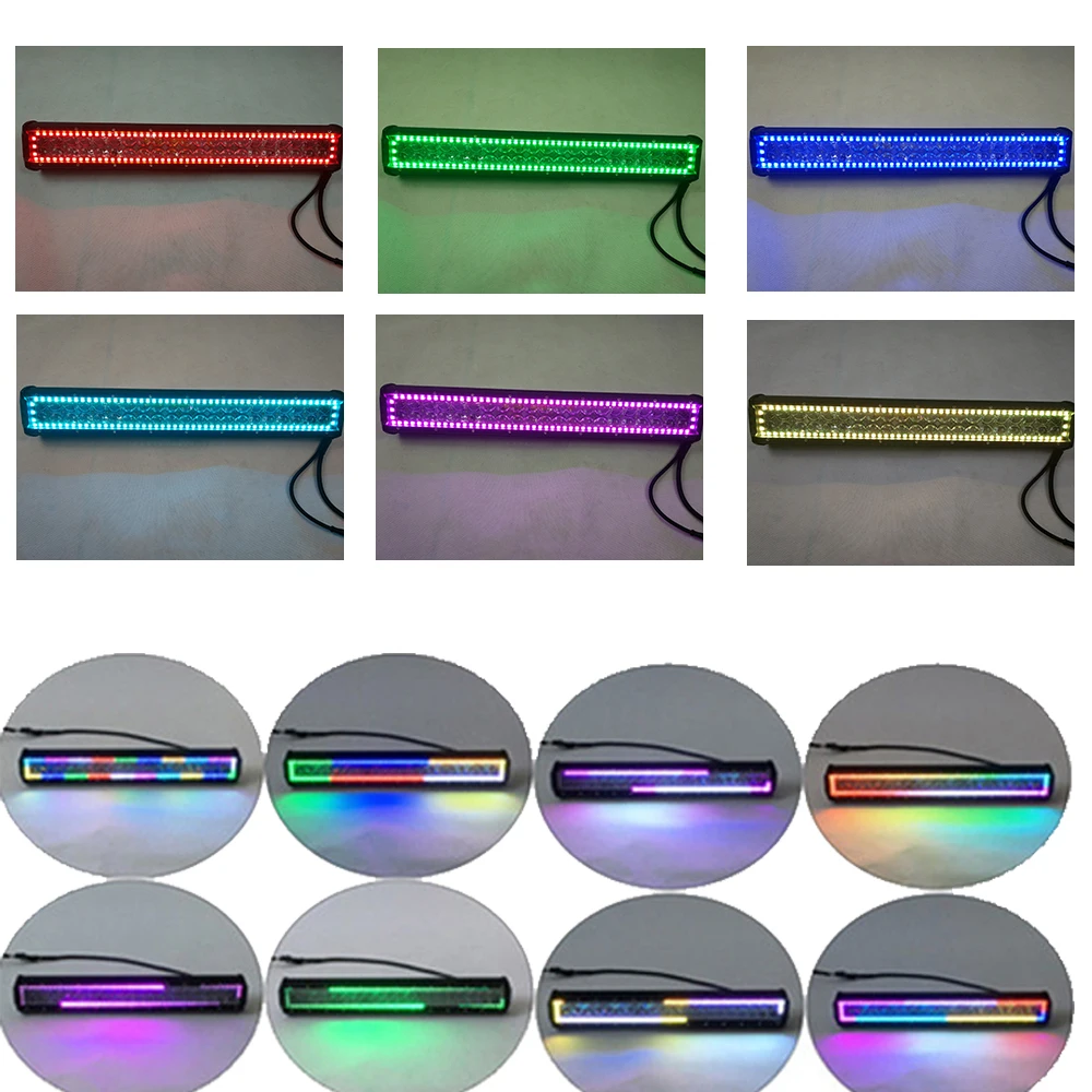20 дюймов 4D 126 Вт Светодиодный светильник бар + 2x4 &quot18 Pods 3&quot Wirelss Bluetooth RGB Halo