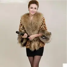 Женская куртка из искусственного кроличьего меха, мужской меховой воротник размера плюс, леопардовая шуба, повседневная женская зимняя осенняя куртка Casaco De Pele C36