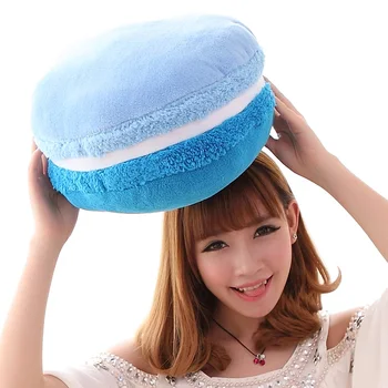 

Macaron Cushion french macaron round cake pillow BLUE HYDRANGEA