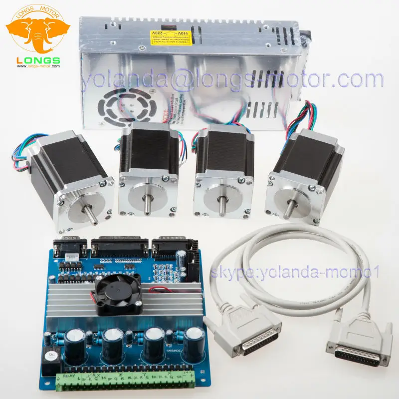 

Stepper Motor 4Axis Nema 23 23HS8610 1A 287oz-in 4 Axis Driver Board TB6560 Printer CNC kit Router Mill Engraver LONGS MOTOR