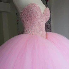 Розовые платья Quinceanera оранжевый шар платье Элегантное Тюлевое бисерное Vestidos De 15 Anos открытая спина длина до пола халат De Bal элегантный