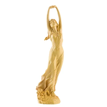 

New Wood Chinese Style HD Beauty Female Statue Sculpture Nude Art Pet Hand Boxwood Miniature Decoration Crafts R1575