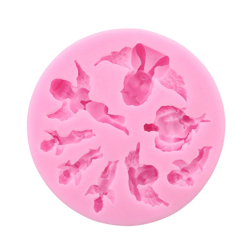 8 Angel Baby Silicone Cookie Cutter Fondant Cake Decor Marzipan Mould Color Random