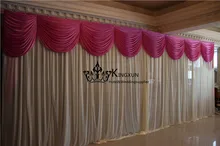 Ivory And Fuchsia Color Wedding Backdrop Drape Factory Price Free Shipping