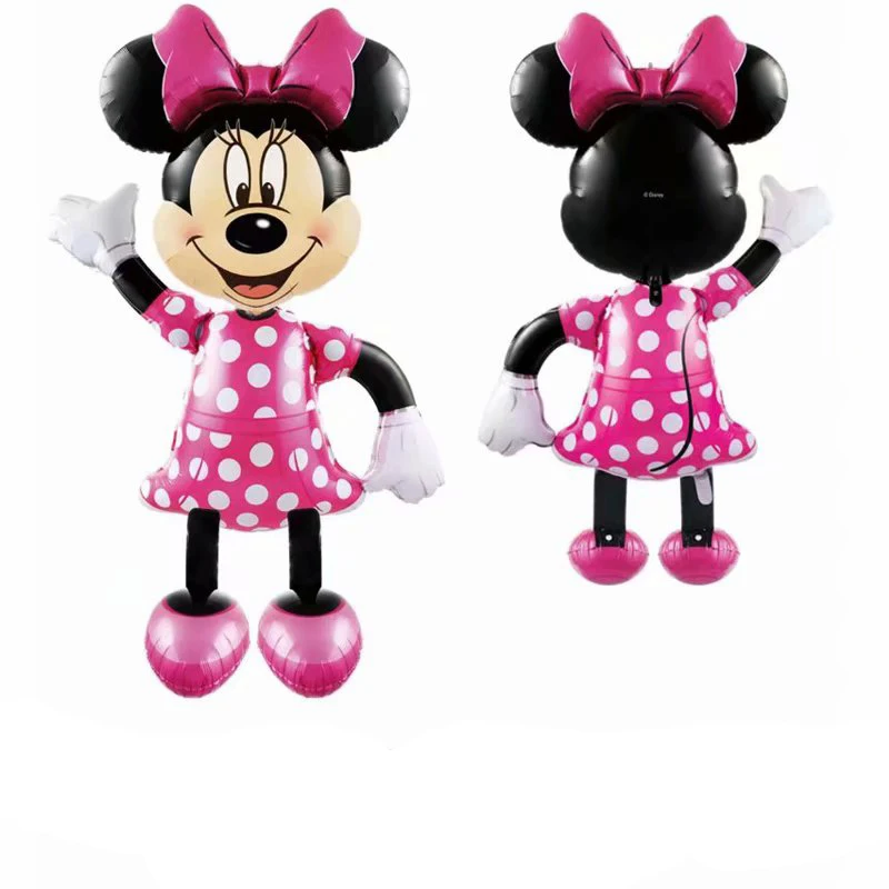 175cm large 3D Mickey Minnie Mouse foil Balloon Birthday Party red Pink Blue Standing decorations Cartoon Kids toys Baby shower - Цвет: pink Minnie