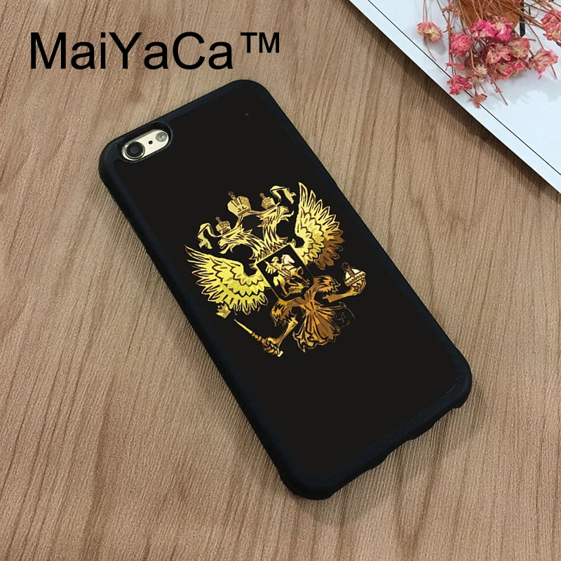

MaiYaCa Russian coat of arms Flag Printed Soft Rubber Phone Case for iPhone 8 Capa Fundas Case For iphone 8 Back Shell Cover