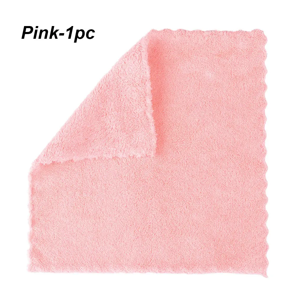 1/5 шт. супер Абсорбент микрофибры Кухня Блюдо чистой ткани мягкая посуда домашнее полотенце для уборки губки Кухня инструменты - Цвет: Pink-1pc