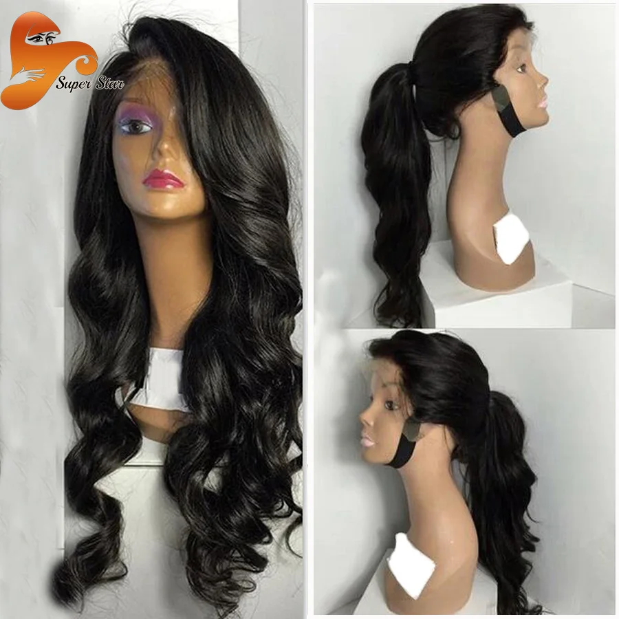8A High Ponytail Brazilian Full Lace Wigs Virgin Hair Full Lace Human