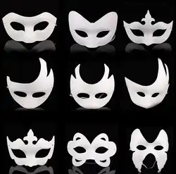 DIY Ручная роспись Хэллоуин белый маска Корона Бабочка бумаги маска Маскарад косплей маска ребенок рисовать партии маски реквизит