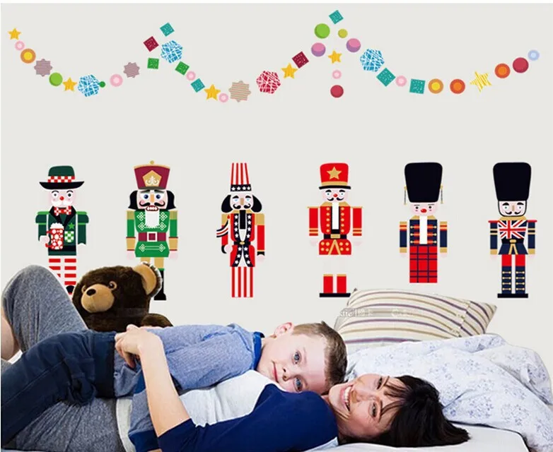 

New Children's Room Green Decorative Wall Stickers Cartoon Nutcracker Children's Room Stickers Vinyl Art Interior Decoration