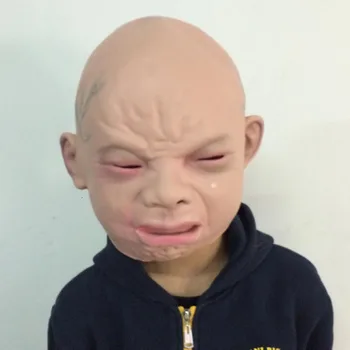 

Wholesale High Quality Halloween Latex Crying Mask Baby Happy Crying Costume Mask
