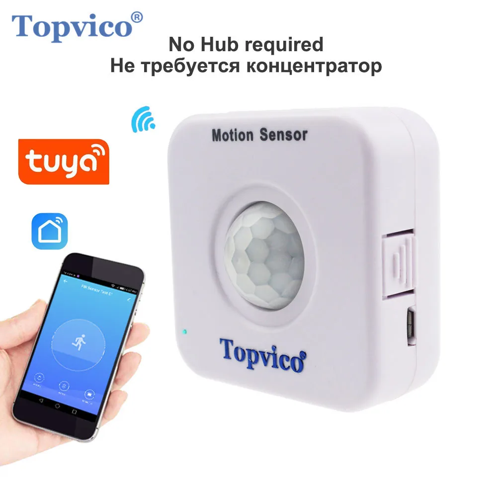 Датчик движения Topvico с Wi Fi миниатюрный PIR детектор беспроводная система домашней