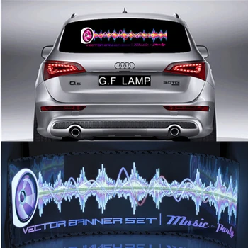 

Light Pretty Sound Rhythm gift Glow Car Music Sticker LED Light Lemon Best Activated EQ EL Sheet Equalizer Flash Panel