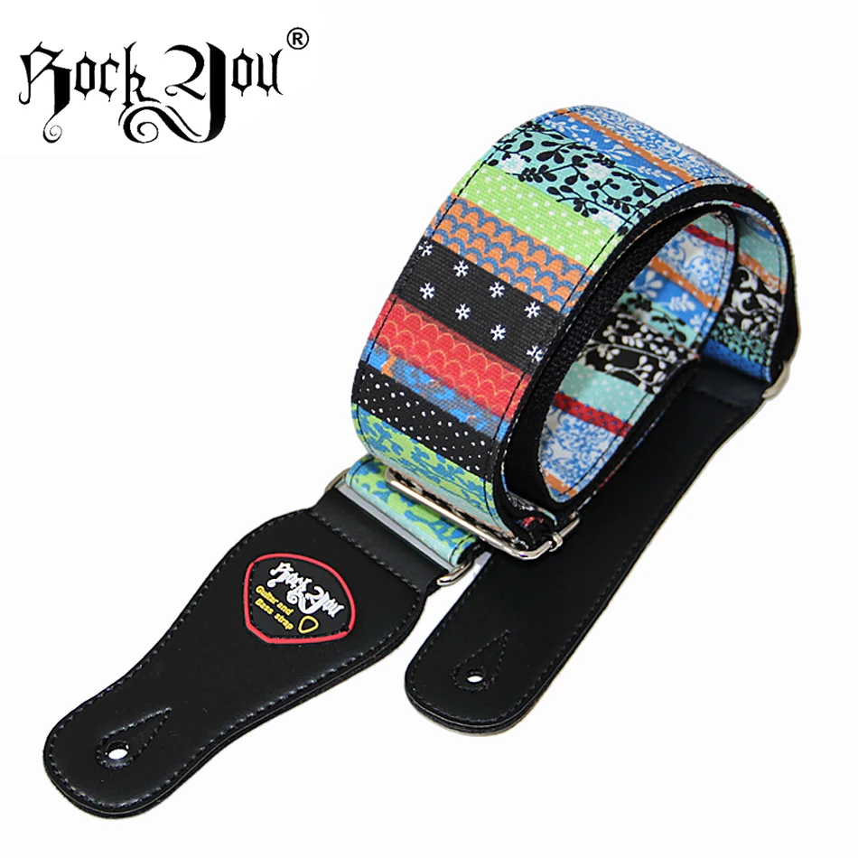 New real leather head, cotton Guitar Strap, acoustic guitar strap