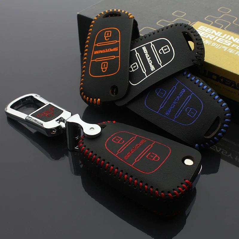 luckeasy top leather key case for kia sportage 2011 2012 2013 2016 2017