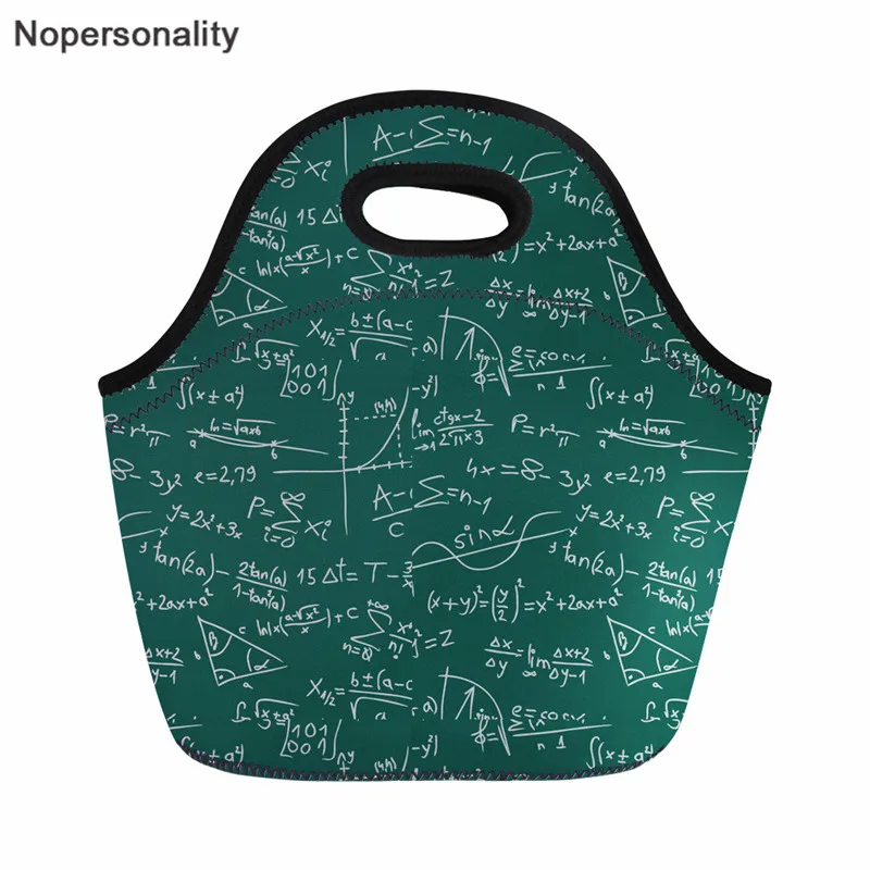 Nopersonality классический математический рюкзак с принтом, комплект для детей, женское неопреновое утепление, маленькая сумка-тоут, сумка для еды, Термосумка-Ланчбокс - Цвет: Z2474Z20