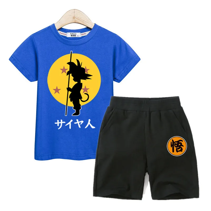 

Little Goku boys t-shirt +shorts children clothes kids suits dragon beads costumes fashion tees pant 2pc sets boys outfits