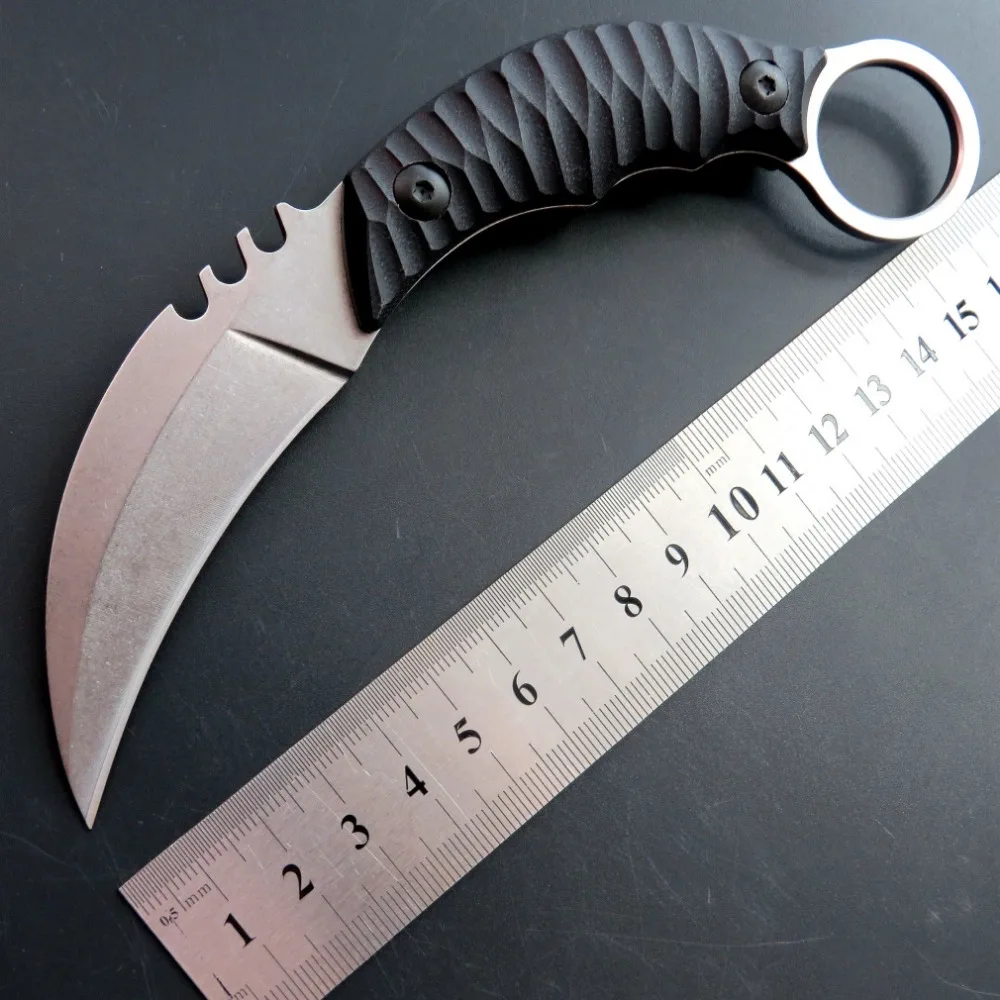 

New Arrival C1690 Straight Pocket Knife stone-Wash Surface Blade + D2 steel Camping Survival Knives Outdoor EDC Tool knife
