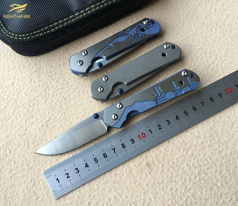 Продажа NIGHTHAWK Малый sebenza 21 Новый D2 лезвие Титан ручка Пеший Туризм складной нож Отдых на природе Охота Подарок Карманные Ножи EDC инструмент